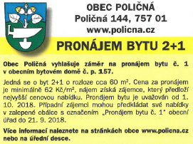 Pronájem bytu 2+1