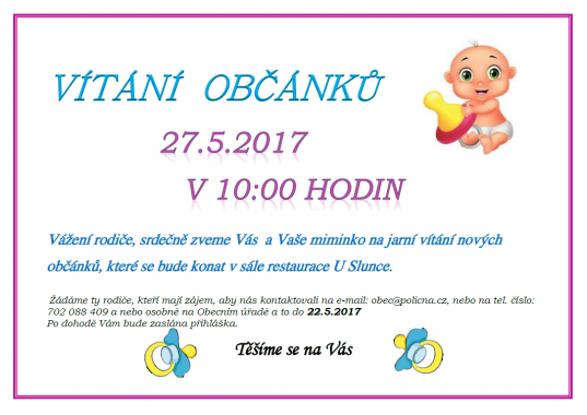 Vítání občánků 5/2017